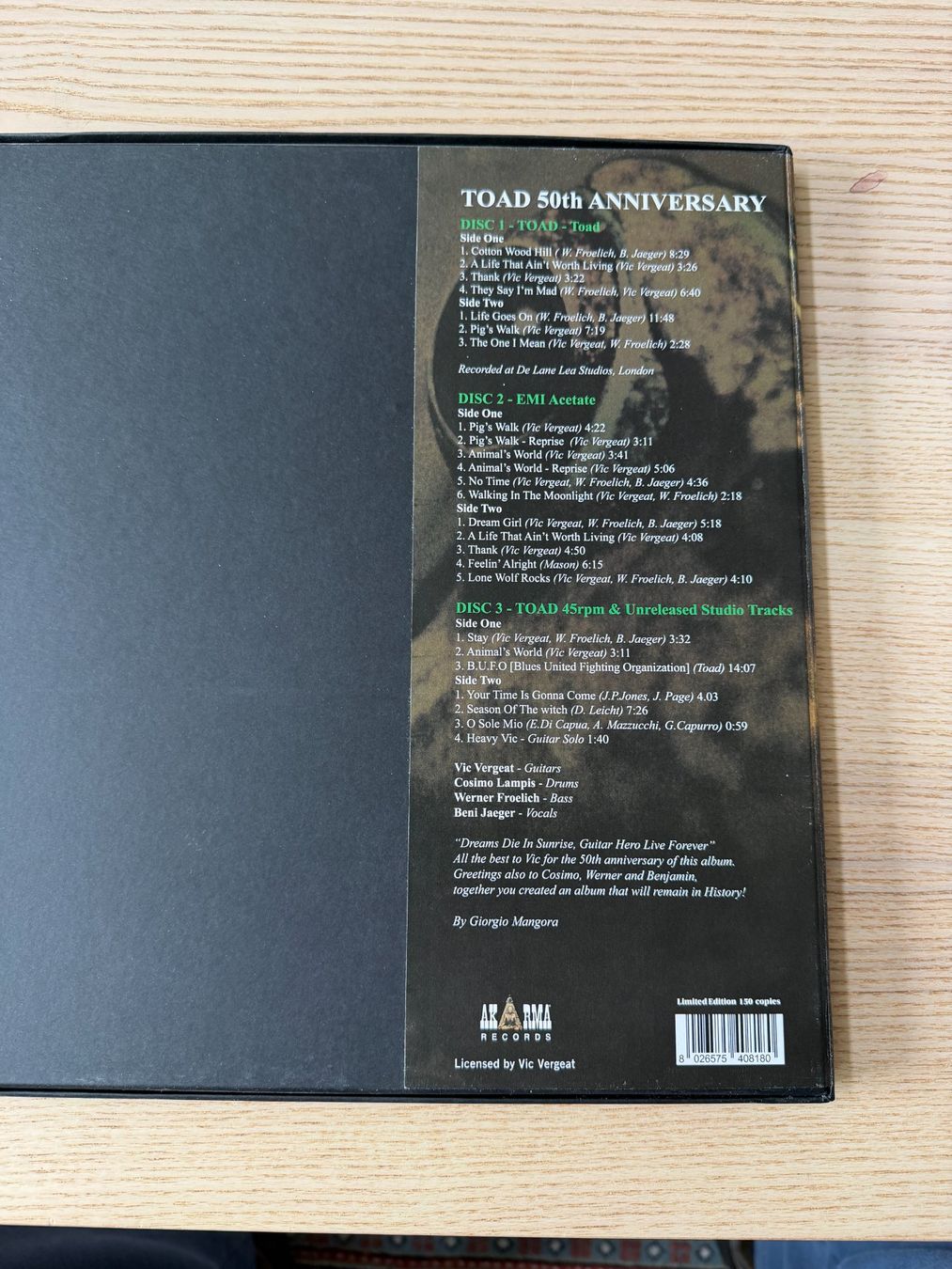 Dischi in vinile: Toad "50 Aniversary Box" - RE 2011 der CH-Rock-Pioniere – Usato da Frauenfeld venduto da Gasssenhauer 4