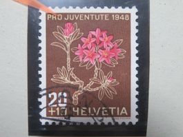 Abart Pro Juventute J 127 feiner senkr. Strich zw. O und J