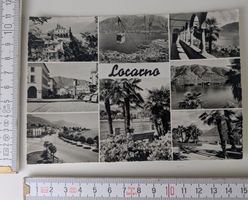 Locarno Postkarte, schwarz-weiss, Vintage, Ansichtskarte