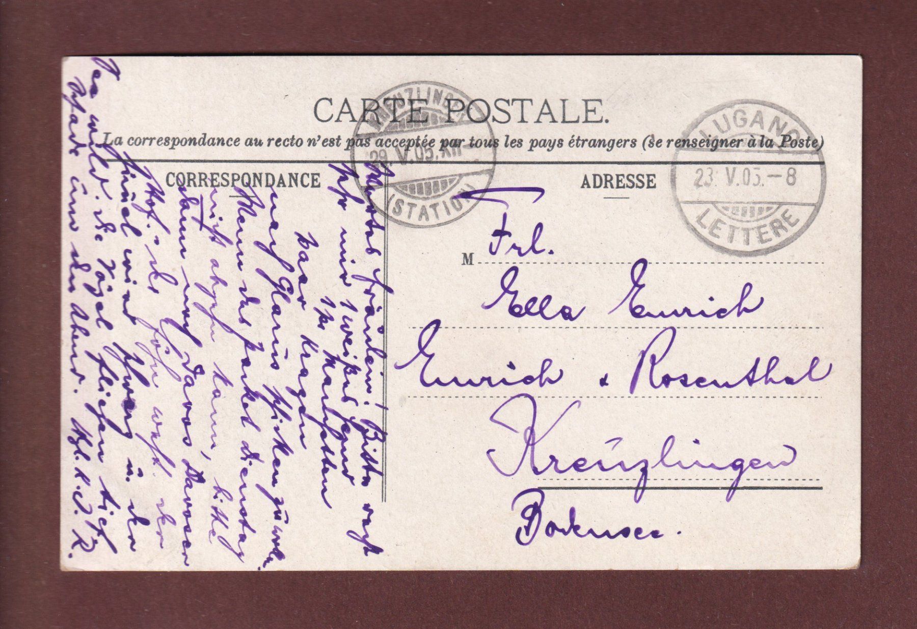 Cartoline postali: LUGANO - Monte Brè - 1905 – Usato da Pully venduto da nicecards 1