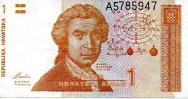 Banknote Kroatien Hrvatska 1 Dinar 1991