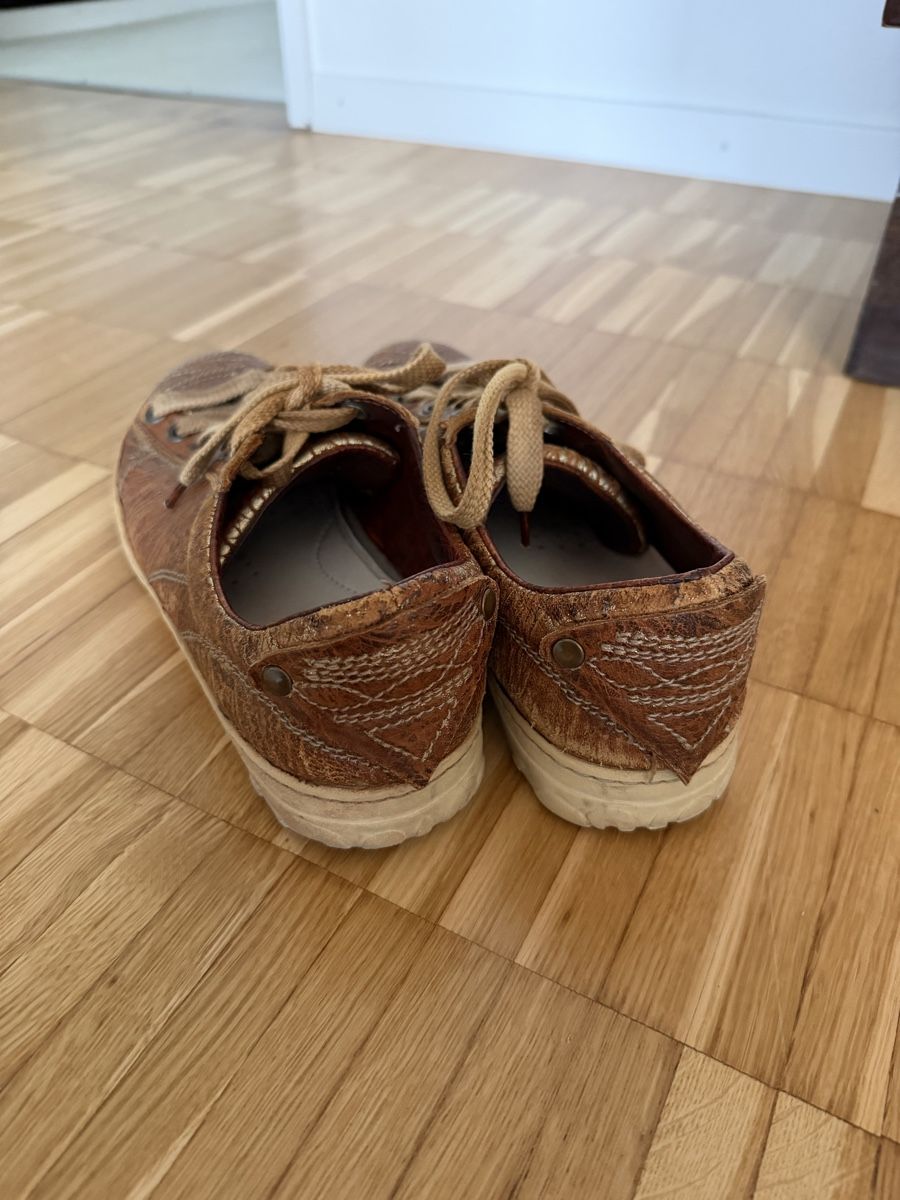 Scarpe da uomo: Brown Leather Sneakers with Decorative Pattern Size 42 – Usato da Zürich venduto da ralph__ 3