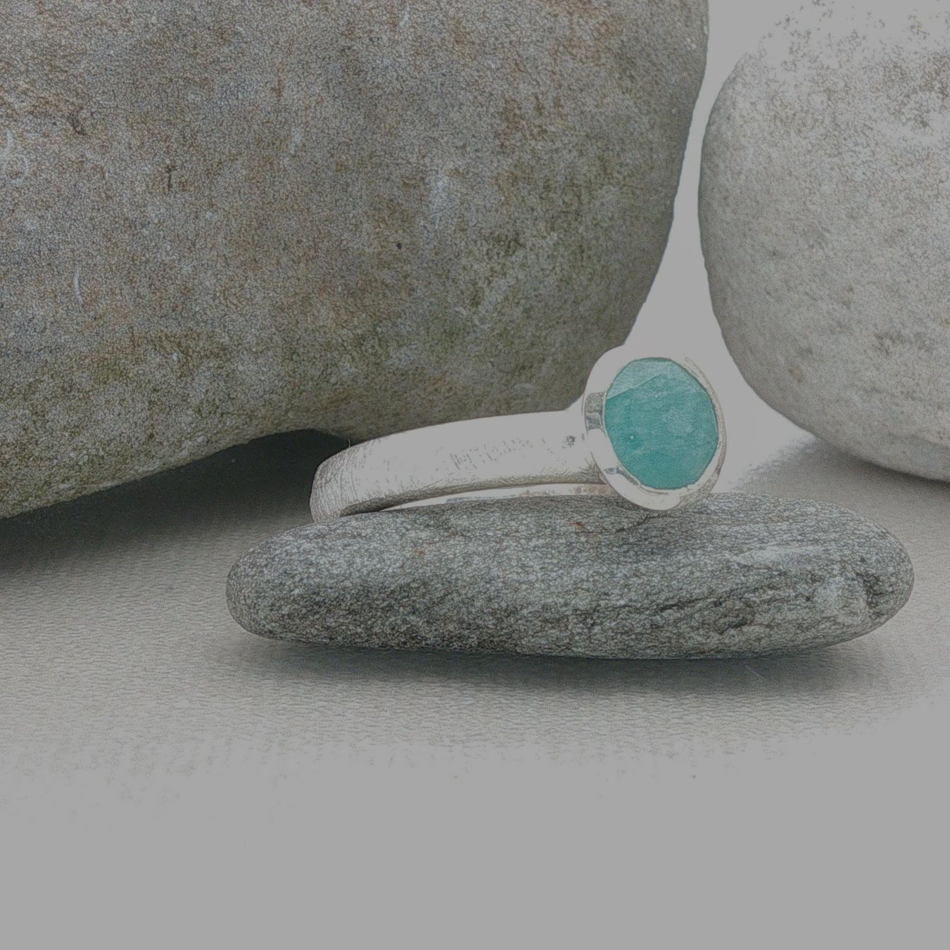 Olga Ribler Ringe: Klassischer Silber Ring 925 mit Amazonite Grösse 56 – Neu (gemäss Beschreibung) aus Luzern von Schmuckoutlet 2