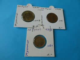 Myanmar 1975-83, Konvolut alte Münzen