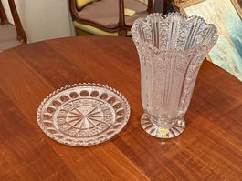Vase et plat en Crystal à venir chercher à Sion