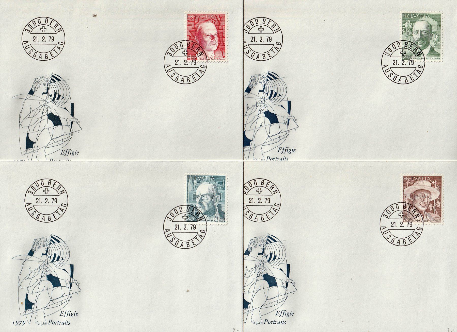Tutti i francobolli: 1979 Serie "Portraits" Einzel FDC – Usato da Arlesheim venduto da gaugi43