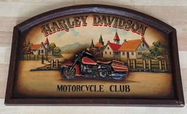 Harley Davidson Bild Motorrad Club Relief Holz 3D Deko.