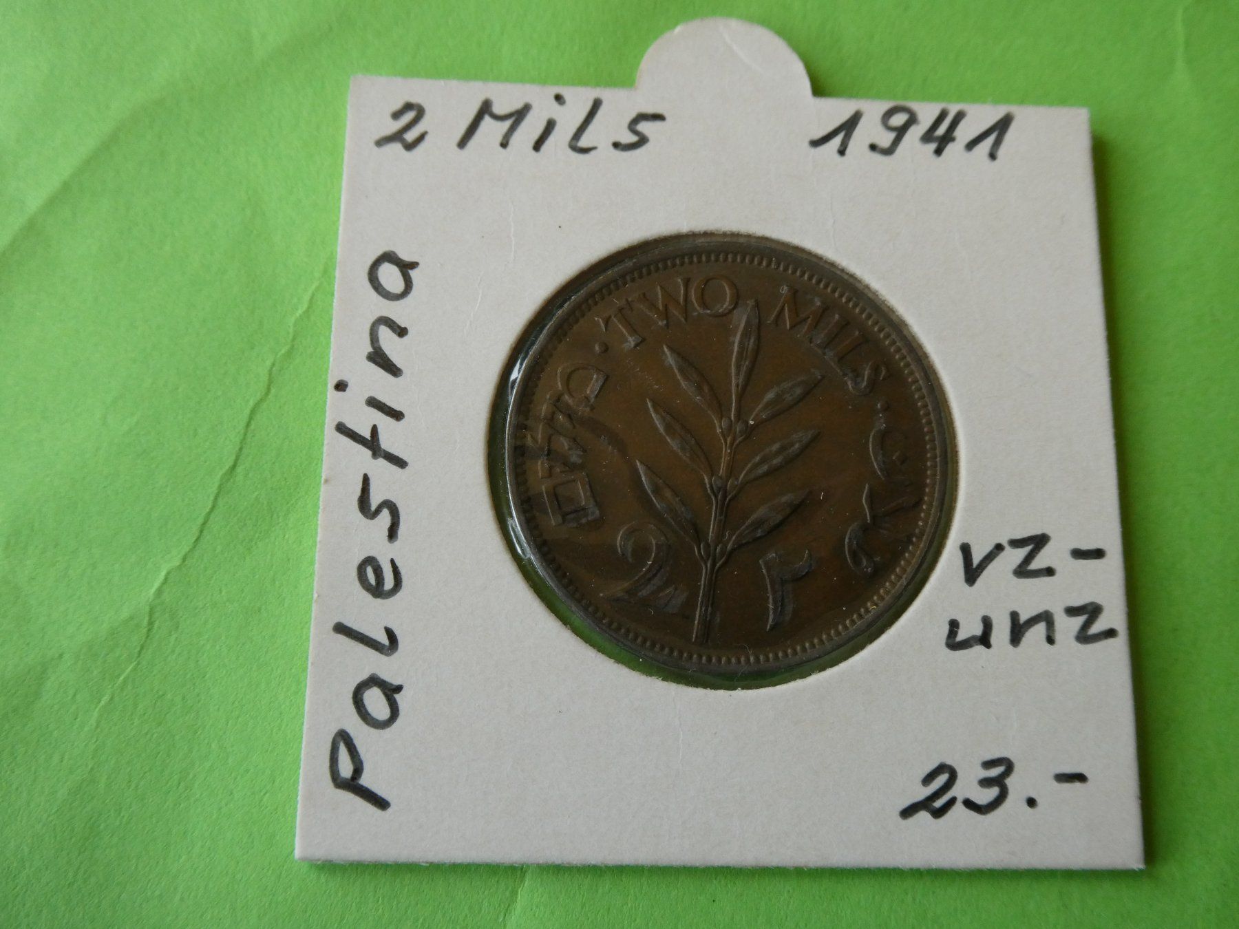 Toutes les monnaies: Palästina 1941, 2 Mils – D'occasion à Hinterforst par Rohusri