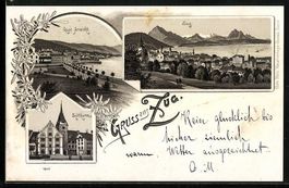 Litho Zug, Zytthurm, Quai-Ansicht und Ge