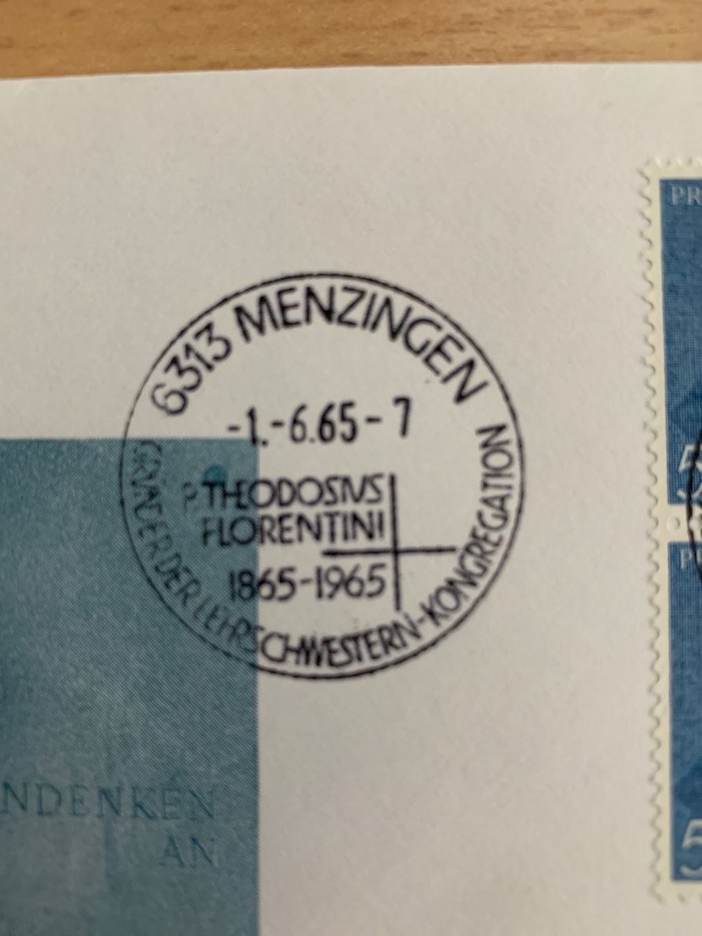Tutti i francobolli: Theodosius Florentini Ersttagsbrief 1965 Menzingen CHF – Usato da Ibach venduto da lisch3 3