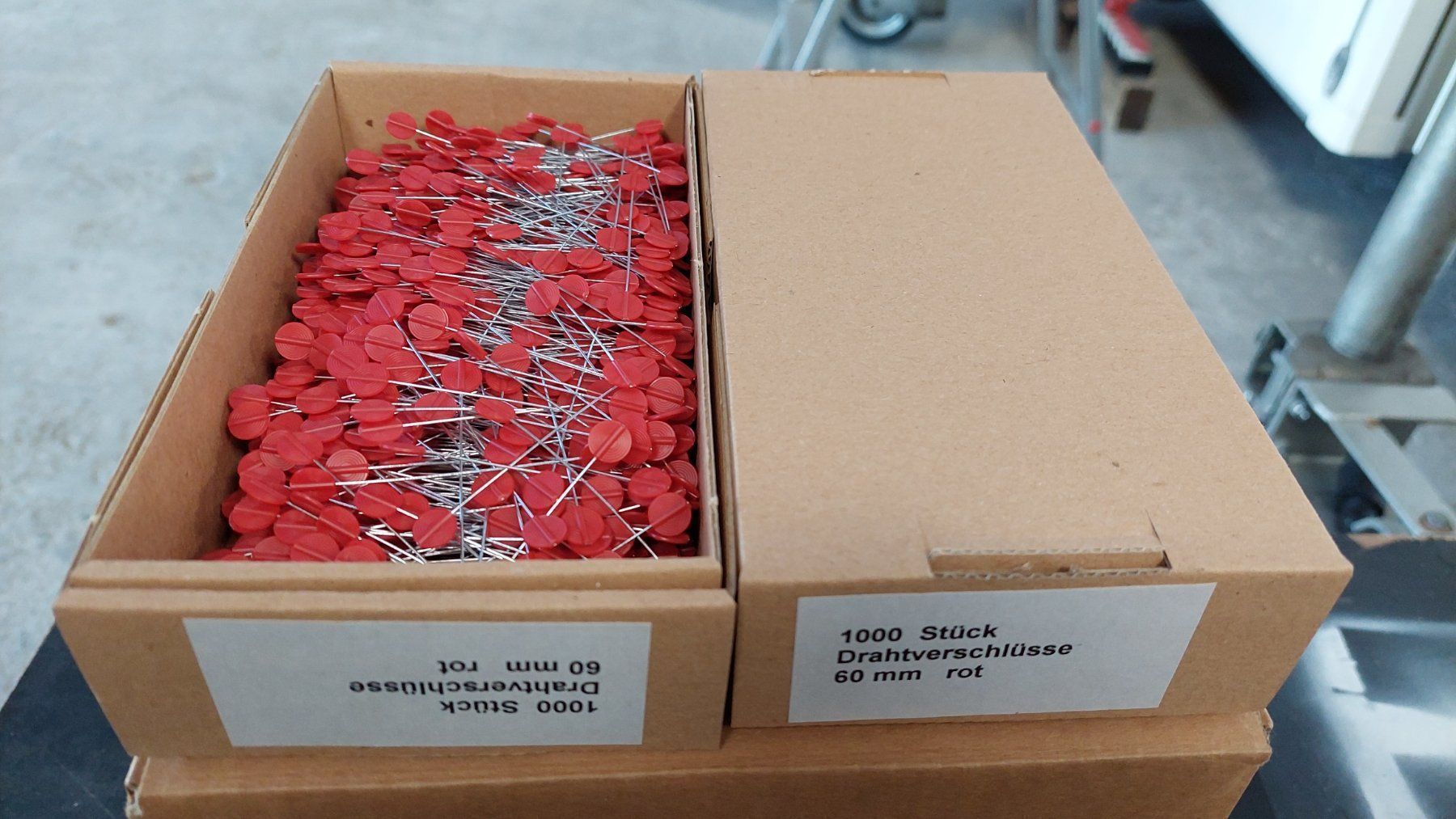 Ferramenta: Drahtverschlüsse 60mm rot NEU!!! – Nuovo e nell'imballaggio originale da Grüningen venduto da SaSiSo 1