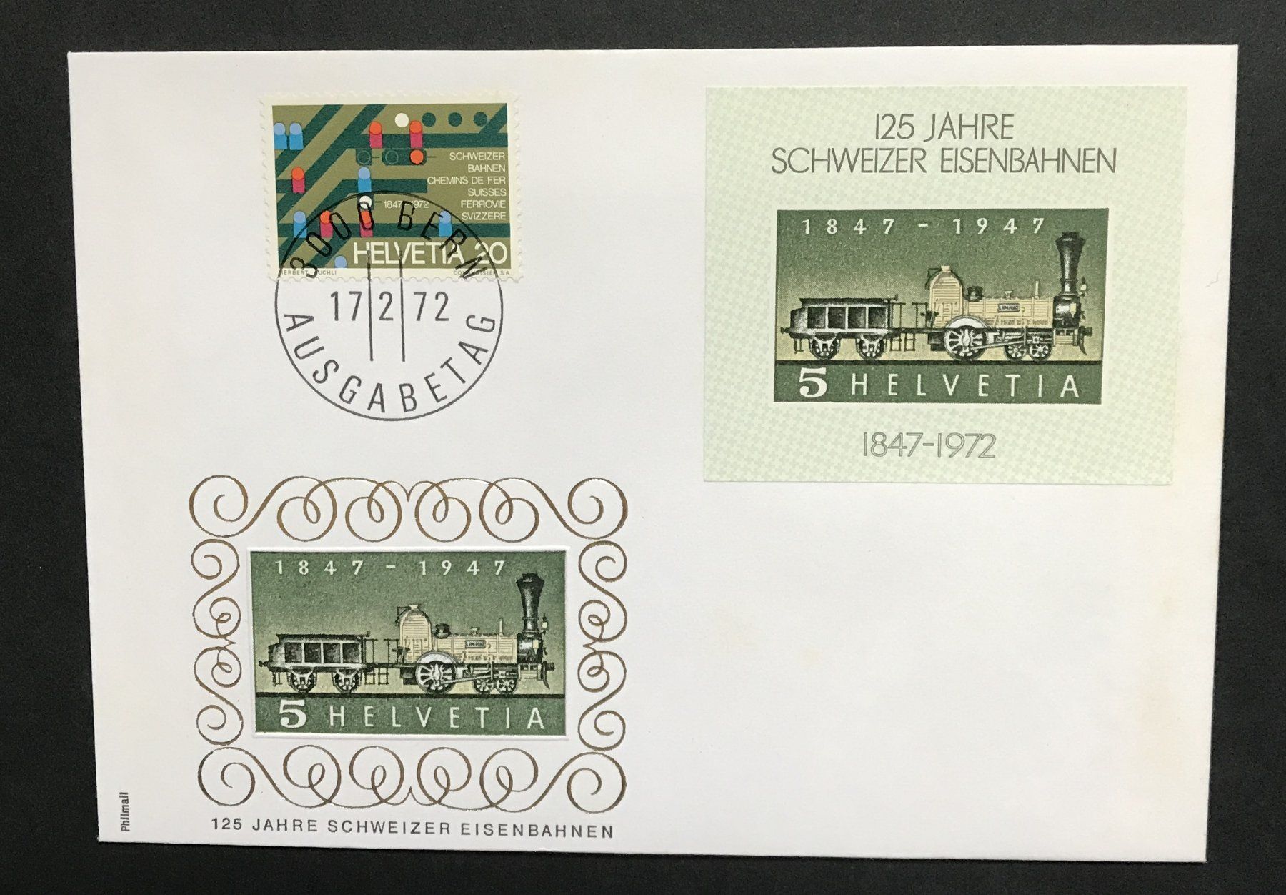 Alle Briefmarken: 125 JAHRE SCHWEIZER EISENBAHN – Gebraucht aus Ostermundigen von Kari1937