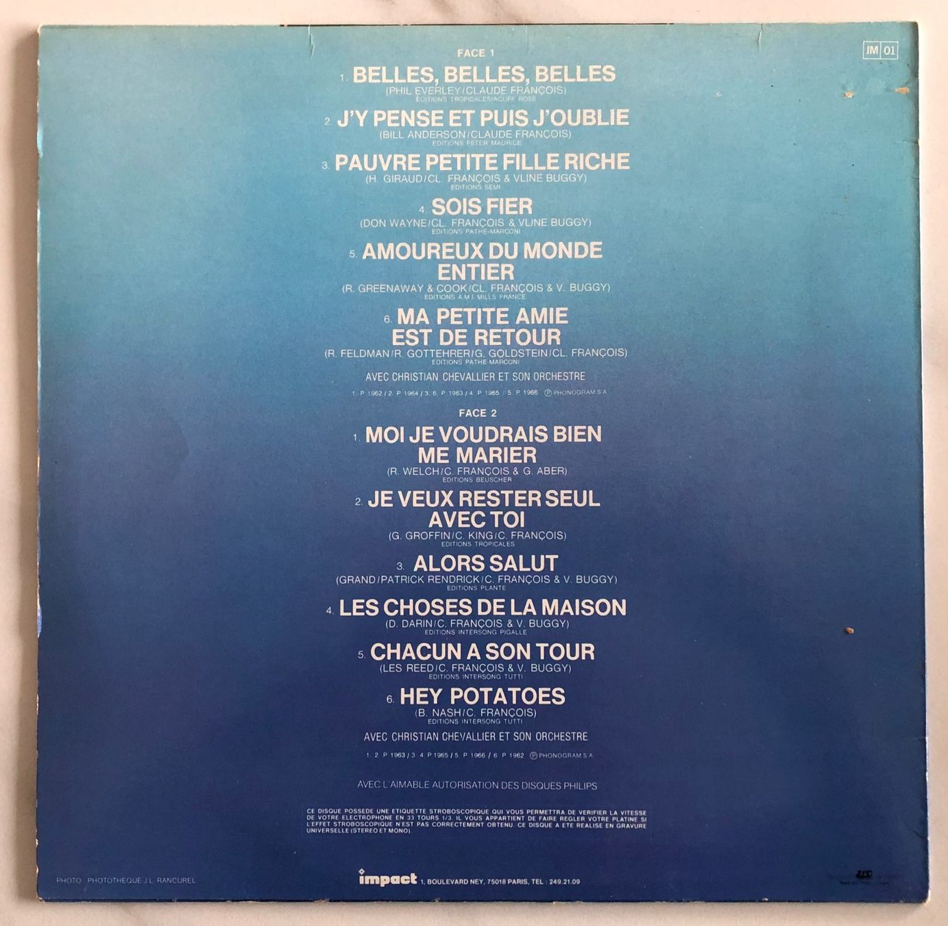 Schallplatten: CLAUDE FRANÇOIS - CLAUDE FRANÇOIS – Gebraucht aus Poliez-Pittet von Newtown-Records 1