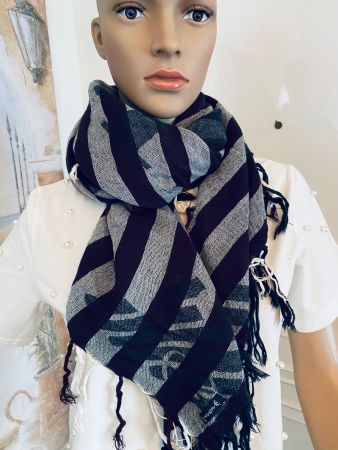 Seltener ARMANI Schal, grau/viola/blau, 100x106cm