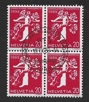 1939: Landesausstellung Zürich Viererblock Nr.238z gest.