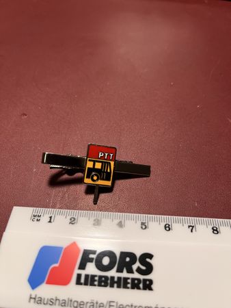 Pince cravate PTT logo PTT métal argenté