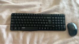 Rapoo Kabellose Tastatur und Maus, Schwarz, Neuwertig