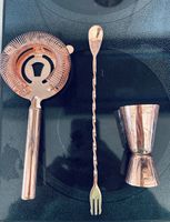 Bar-Set in Roségold – Cocktailzubehör, 3-teilig