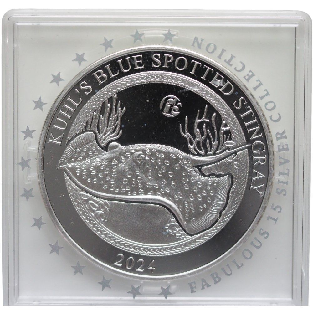 Tutti le monete: Samoa 5 Dollar 2024 Silver 1oz. Proof Stachelrochen – Nuovo (secondo la descrizione) da Liestal venduto da Goldbatzen