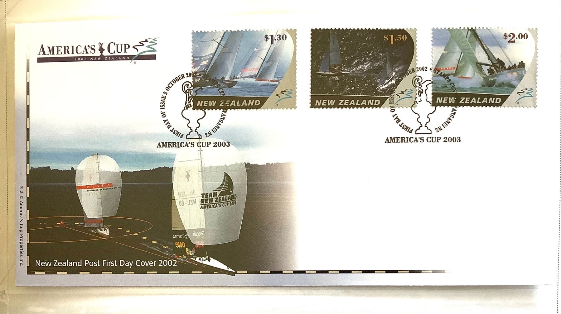 Tous les timbres: 2002 Neuseeland- Folder - America's Cup 2 FDC + 2  Sätze ** – Neuf (Voir description) à Liestal par Skunk02 5