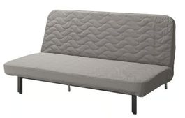 Nyhamn IKEA 3er-Bettsofa mit Schaummatratze grau/beige