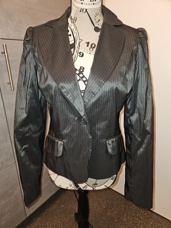 H&M Blazer, grau/schwarz Gr 38 neuwertig