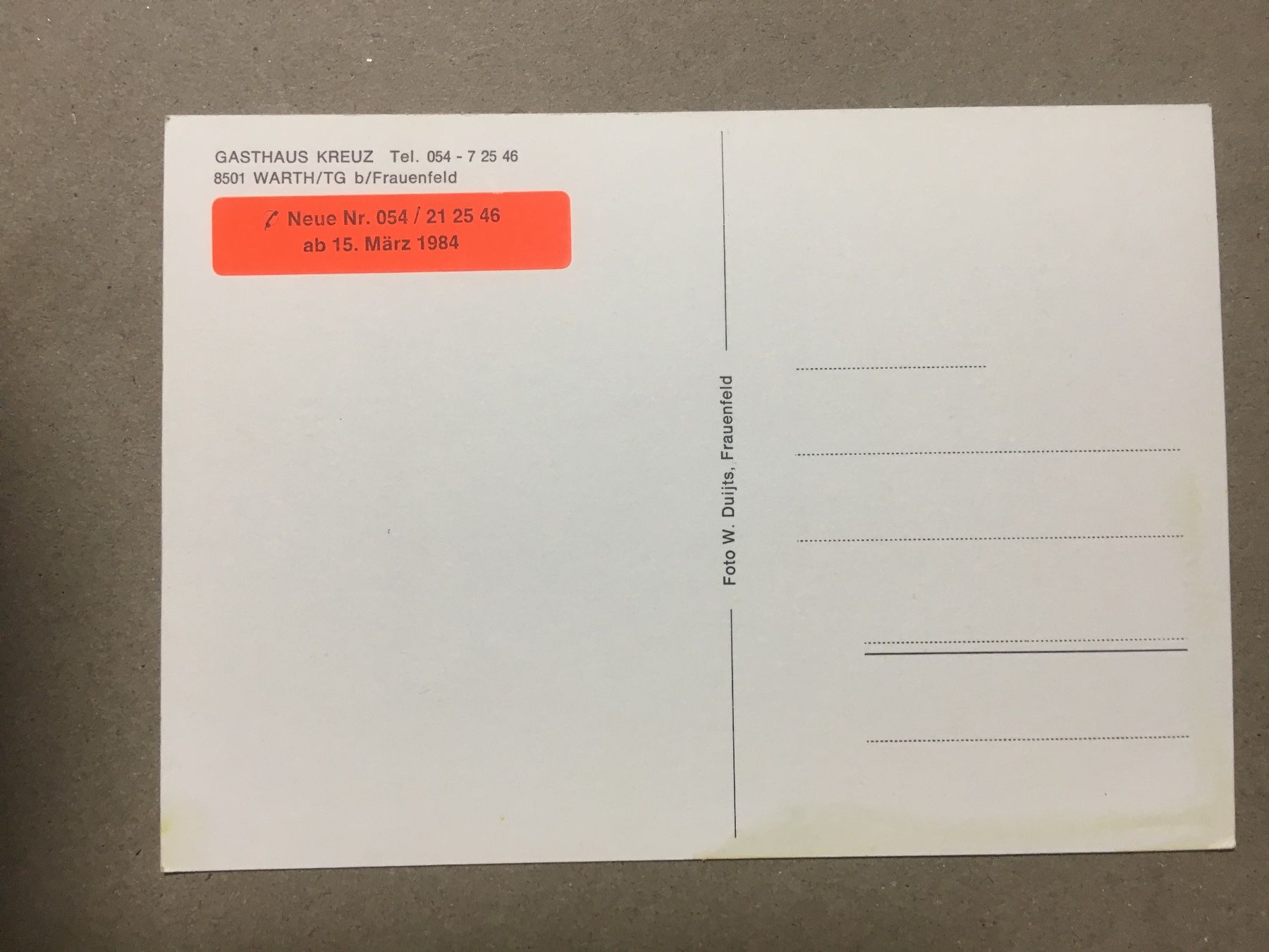 Cartes postales: Warth Thurgau Gasthaus Kreuz – D'occasion à Küttigen par Melisch1000 1