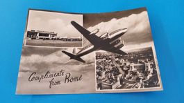 Aviatik Postkarte gelaufen "Compliments from Rom" 1971