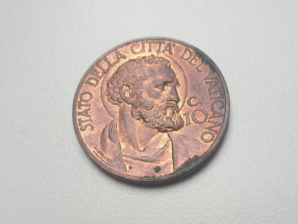 Toutes les monnaies: 🇻🇦  Vatican 10 centesimi 1934 XF - Luster – D'occasion à Chavannes-Renens par silverismoney 1