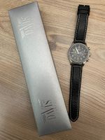 Davis Pilot Uhr Chronograph 1020 mit Lederband, Top!