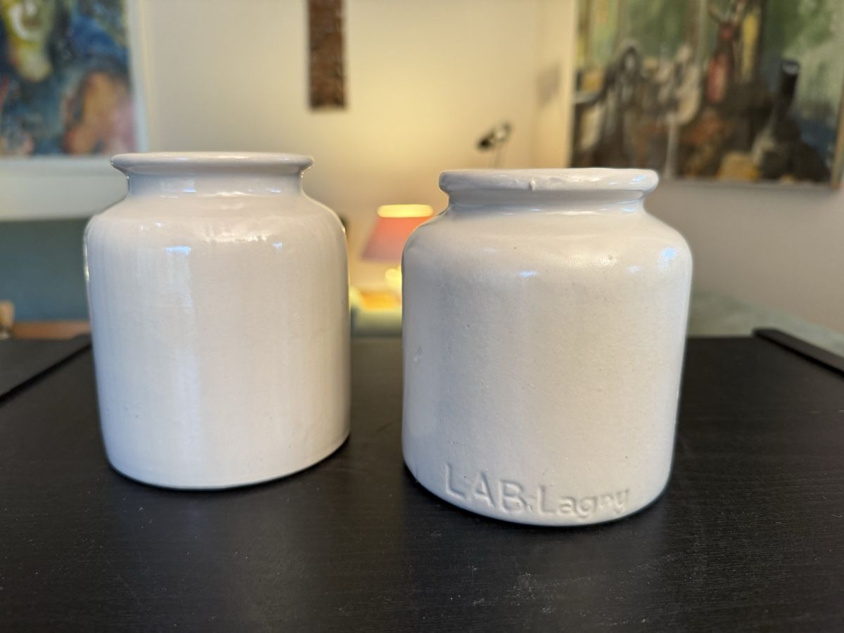 Vasi & Recipienti: Lot de 3 pots anciens "LAB Lagny" – Usato da Les Enfers venduto da samoern