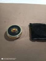 Taschenaschenbecher Dannemann goldfarben rund mit Etui 