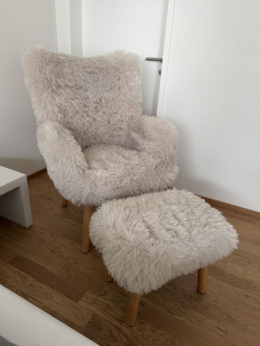 Poltrone: Fauteuil fluffy très doux et pouf assorti – Nuovo (secondo la descrizione) da Düdingen venduto da Manuela14 3