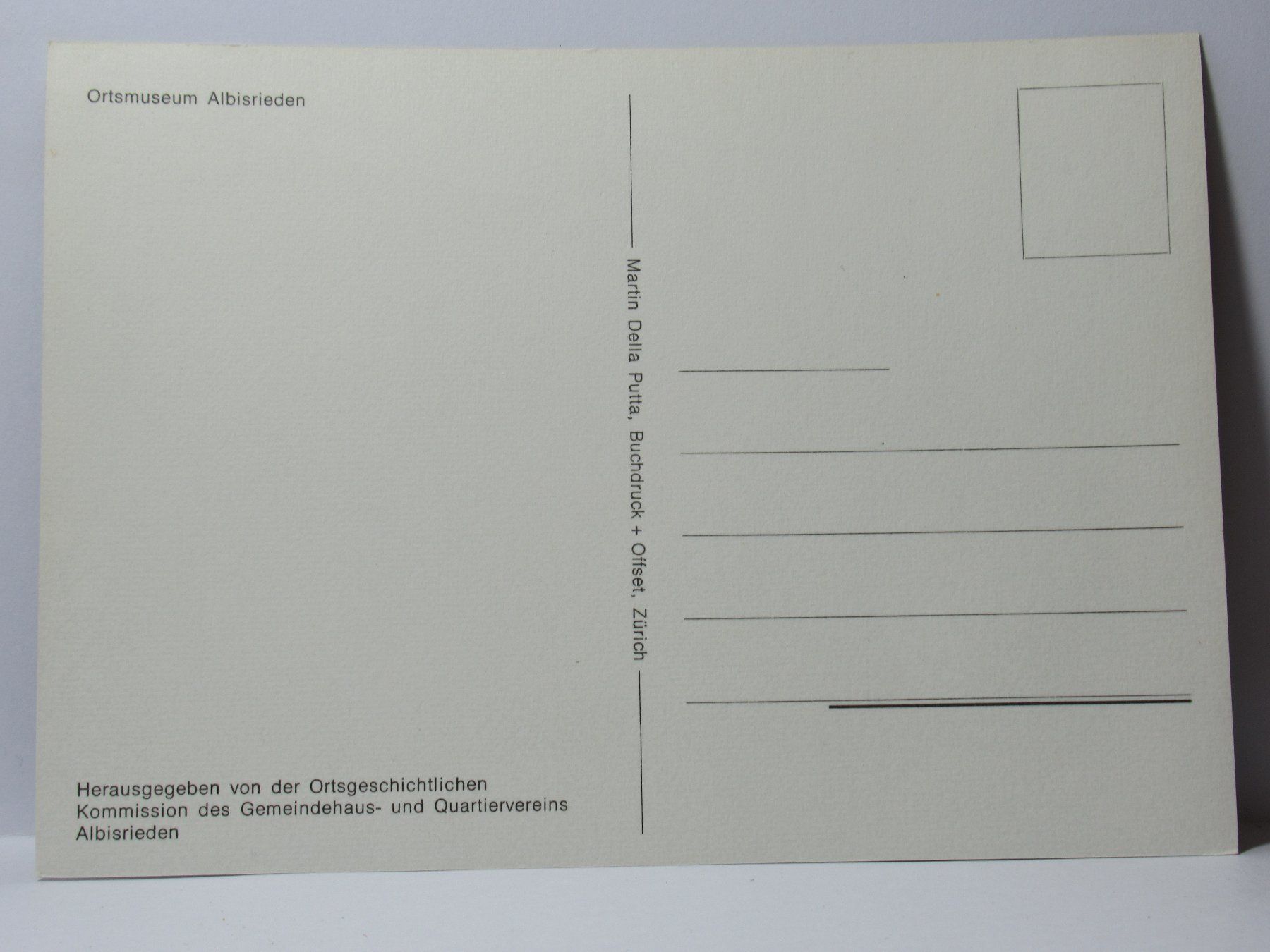 Cartoline postali: Albisrieden , Ortsmuseum – Nuovo (secondo la descrizione) da Grenchen venduto da Bluemchen1900 1