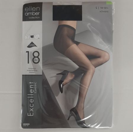 Ellen Amber Excellent Strumpfhose 18den Gr.L Schwarz