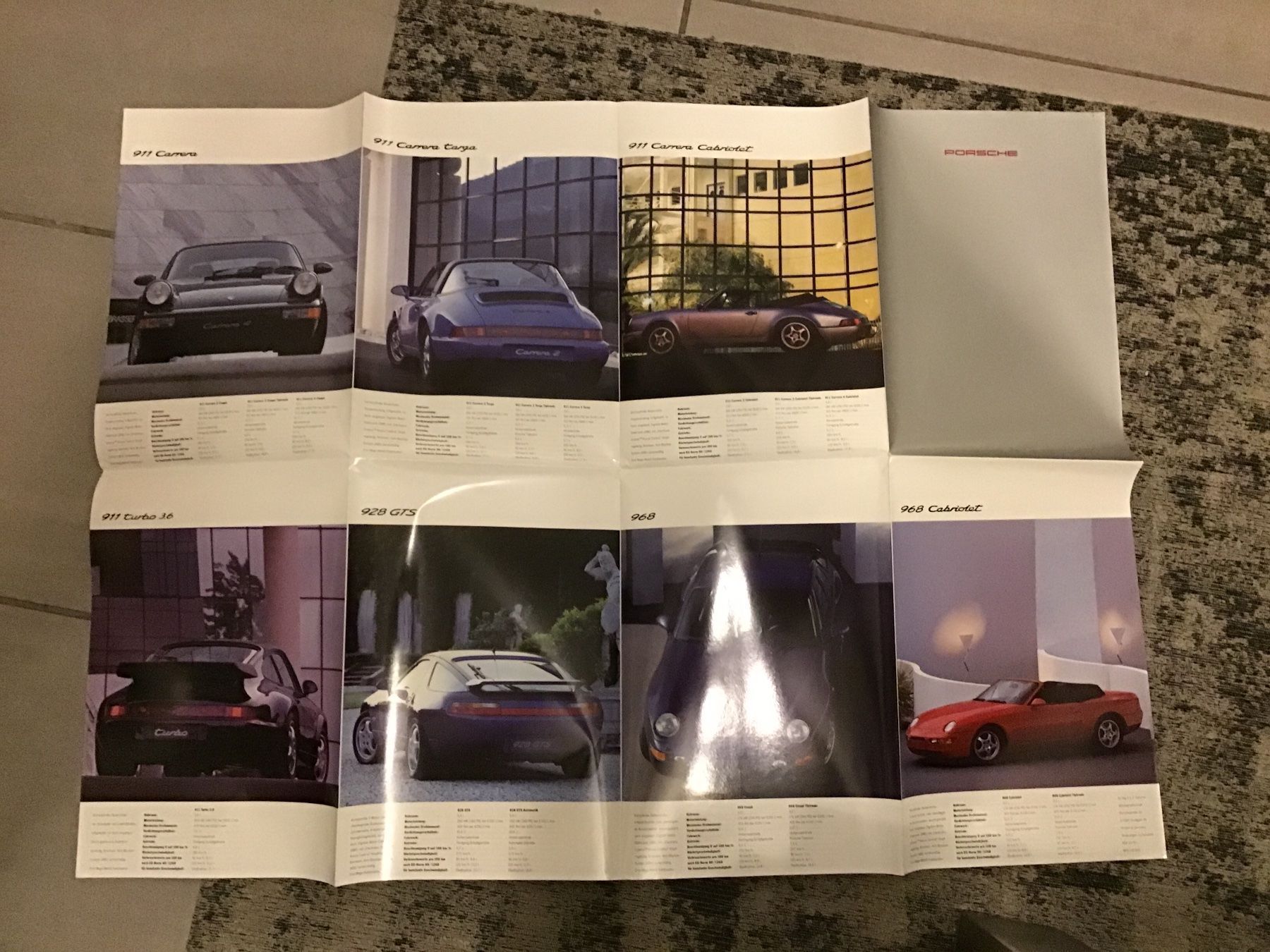 Porsche Documenti: Porsche Posterprospekt Programm 16 Seiten 1992 Topzustand – Usato da Scherzingen venduto da Starseller62 2