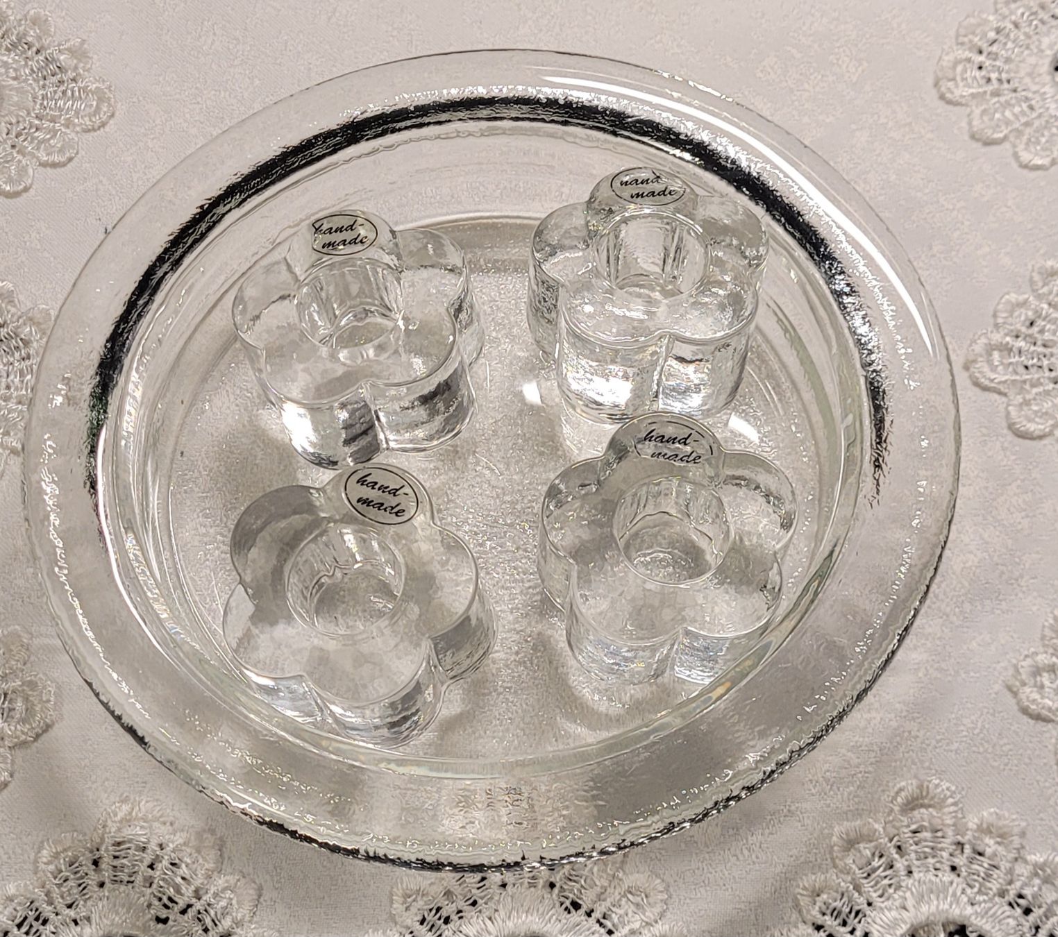 Glasi Hergiswil Bicchieri: Schale Hergiswiler-Glas mit Kerzenhalter – Nuovo (secondo la descrizione) da Mönchaltorf venduto da Joka013 2