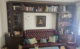 Wohnwand aus Holz dunkelbraun gebraucht guter Zustand