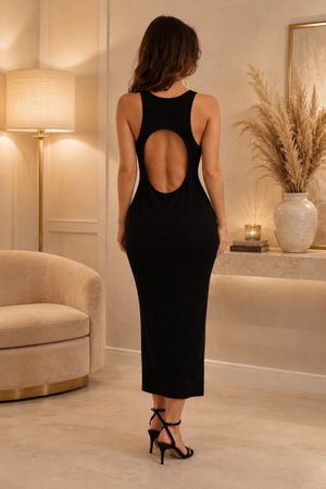 ROBE NOIRE H&M DOS NU