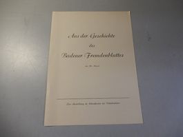 Aus der Geschichte des Badener Fremdenblattes von Uli. Moser