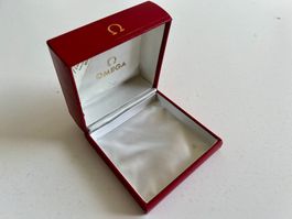 OMEGA original vintage square red simili leather watch box
