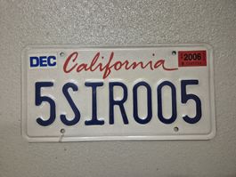 US-Kontrollschild California