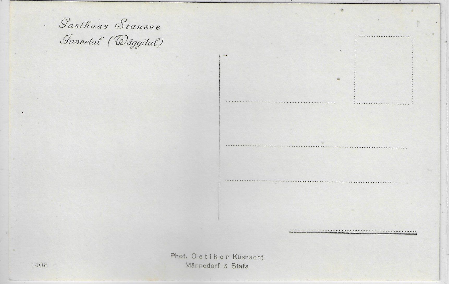 Cartoline postali: Gasthaus Stausee - Innertal - Wäggital – Usato da Ettingen venduto da Kartenplanet 1