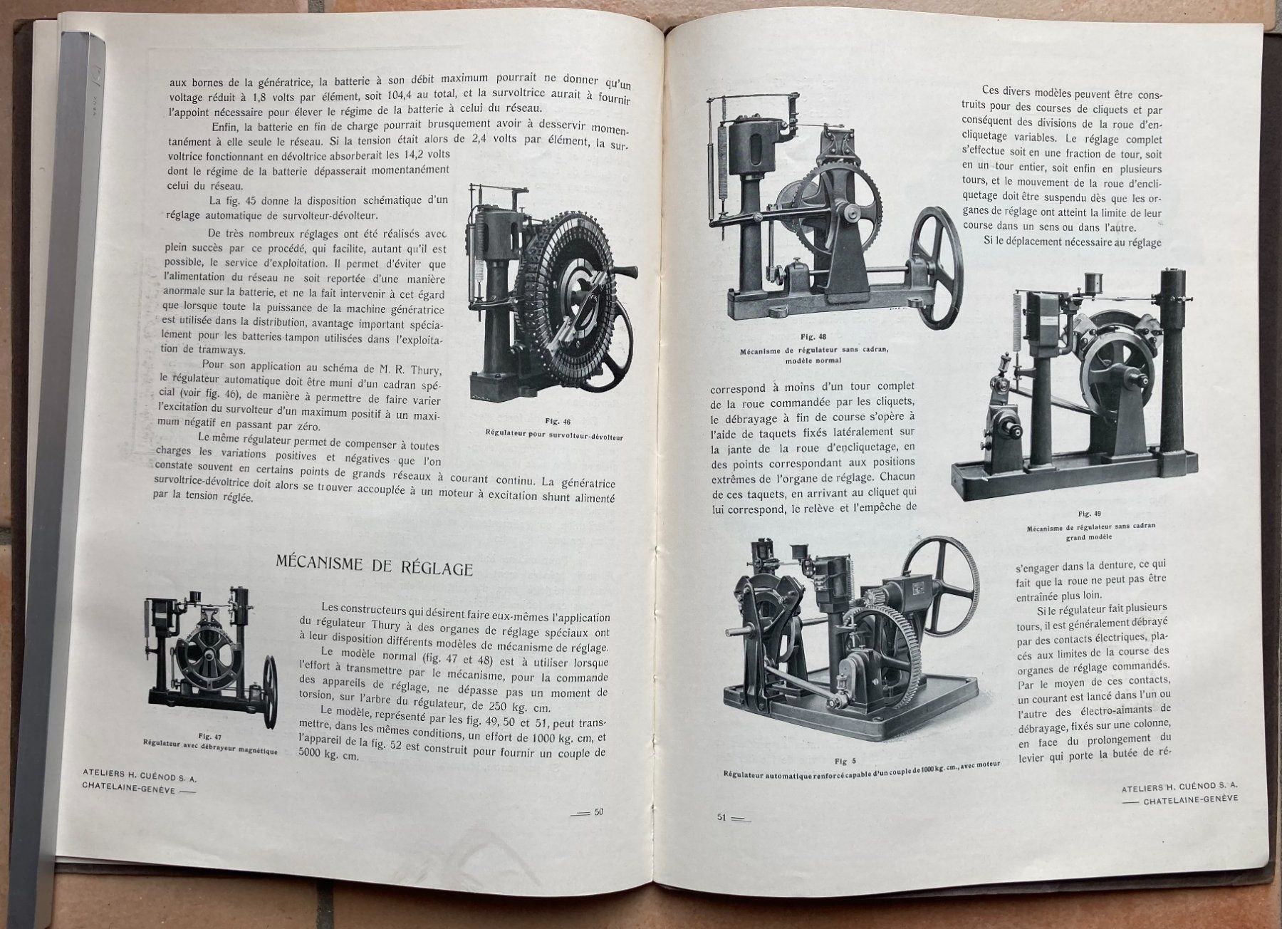 Documenti: Régulateurs automatique système R. Thury - Ateliers Cuénod – Usato da Versoix venduto da HELVETICA_1 8