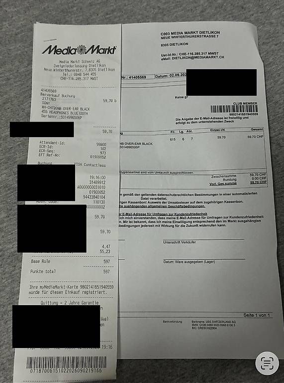 Cuffie: Sony WH-CH720N Kopfhörer – Nuovo e nell'imballaggio originale da Dietlikon venduto da Jasmin.V19 2