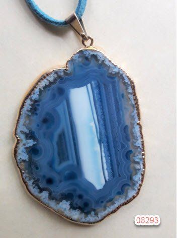 Catenine: Halsband Achatplatte blau – Nuovo (secondo la descrizione) da Bäretswil venduto da Esku01 1