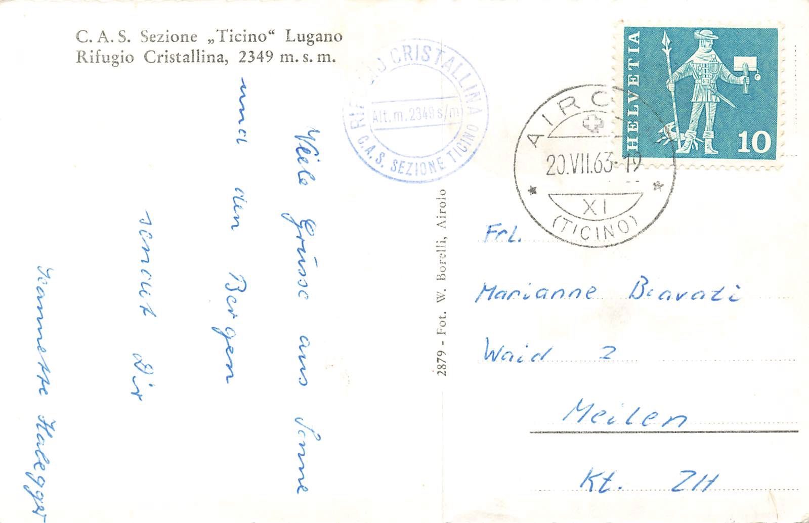 Cartoline postali: Rifugio cristallina Leventina – Usato da Biasca venduto da Blenio71 1