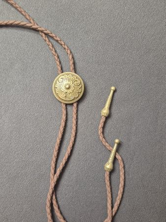 15) Bolo-Tie Westernkrawatte Concho Blume Vintage Bronze Neu