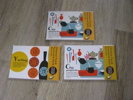 3x 6 Postkarten Set "Chinesisches Essen" neu = 18 Karten