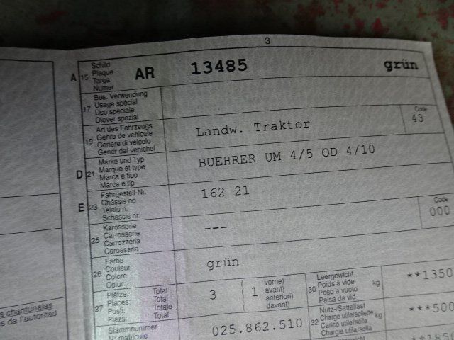 Bührer Trattori: Bührer – Usato da Stein AR venduto da Bienli4 8